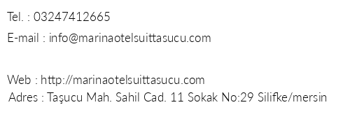 Marina Suit Otel telefon numaralar, faks, e-mail, posta adresi ve iletiim bilgileri